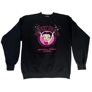 Betty Boop Vintage 90s Universal Studios Crewneck Sweatshirt Black Sz LG